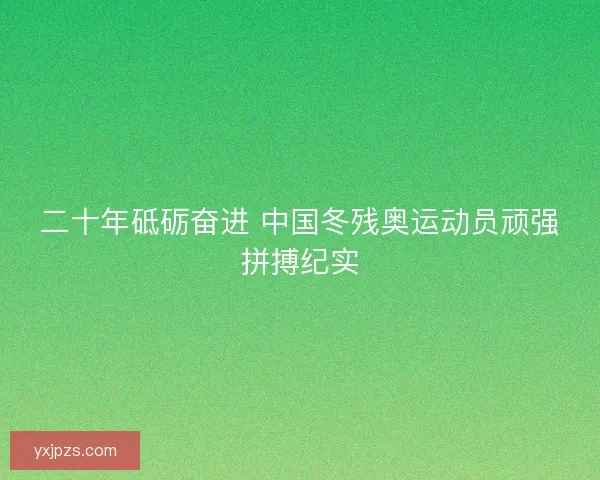二十年砥砺奋进 中国冬残奥运动员顽强拼搏纪实